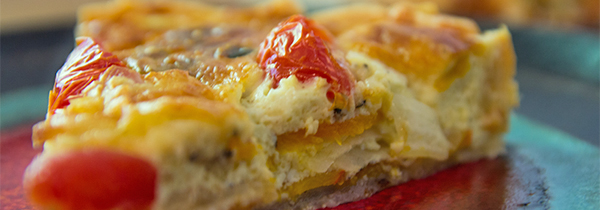 Unser Rezept zum Federweißen! Vegetarische Quiche mit Hokaido - Kürbis und Tomaten